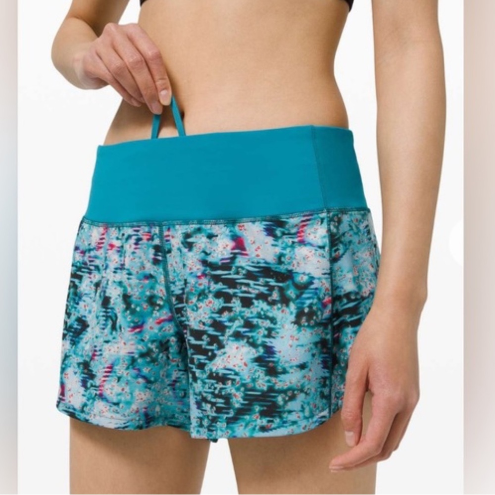 Lululemon Athletica Hawaiian Blue Speed up shorts size 10 Tall